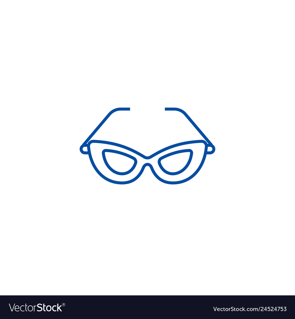 Cat eye glasses line icon concept