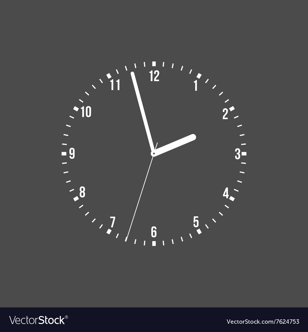 Clock on a black background Royalty Free Vector Image