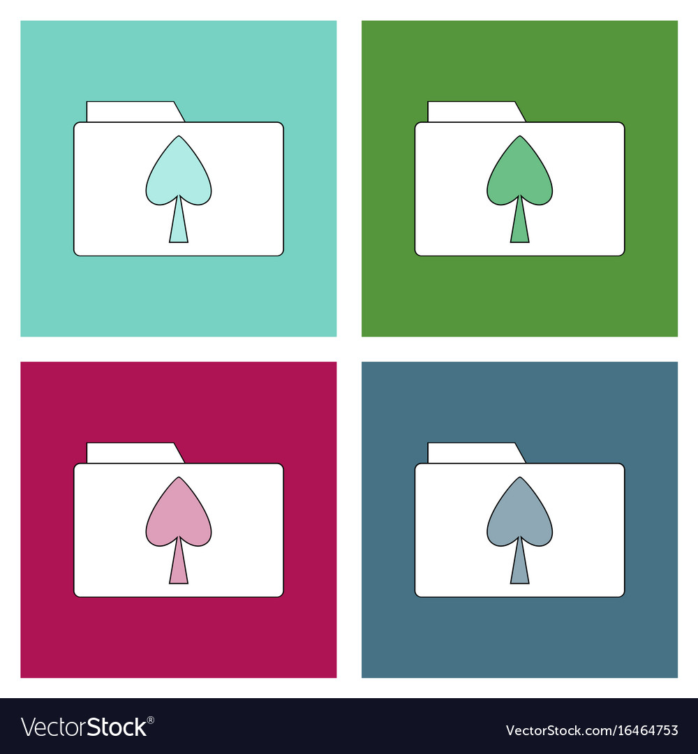 Flat icon design collection spade symbol on folder