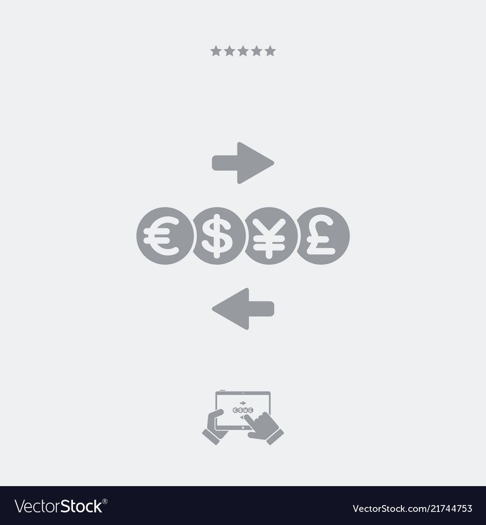 Foreign Currency Exchange Service Minimal Icon Vector Image