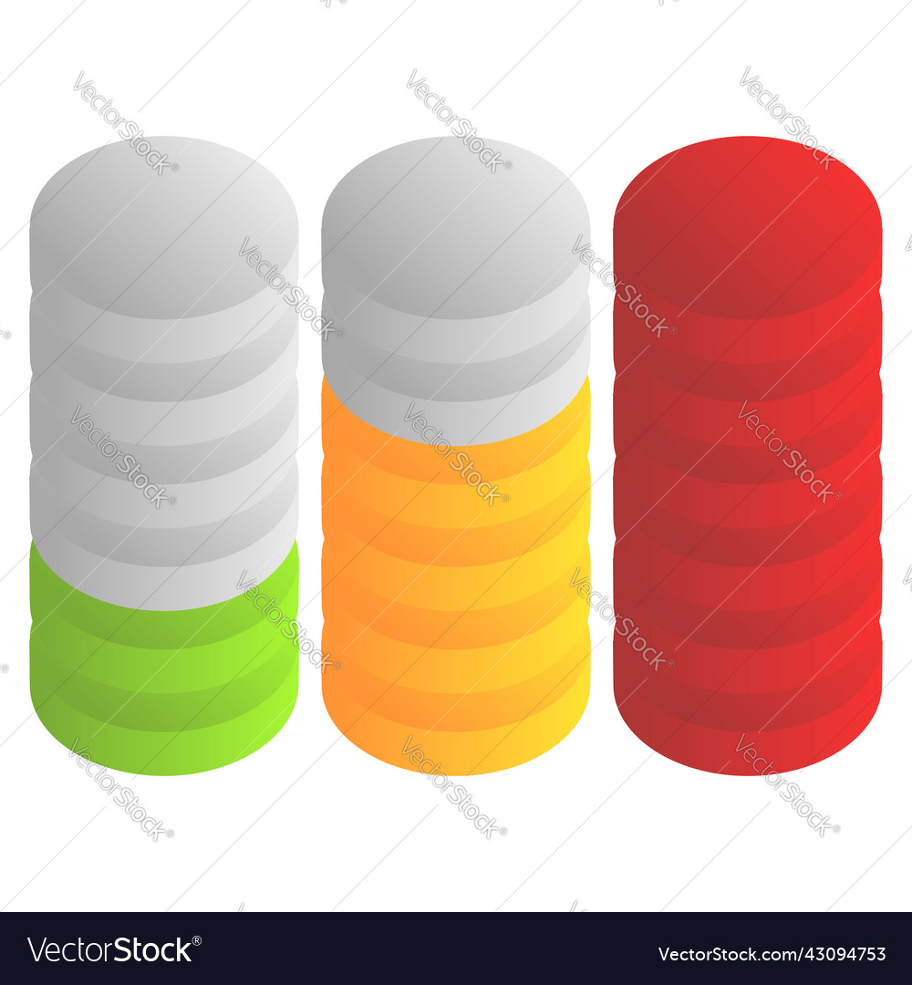 Level progress interval indicator gauge meter vector image Level progress interval indicator gauge meter