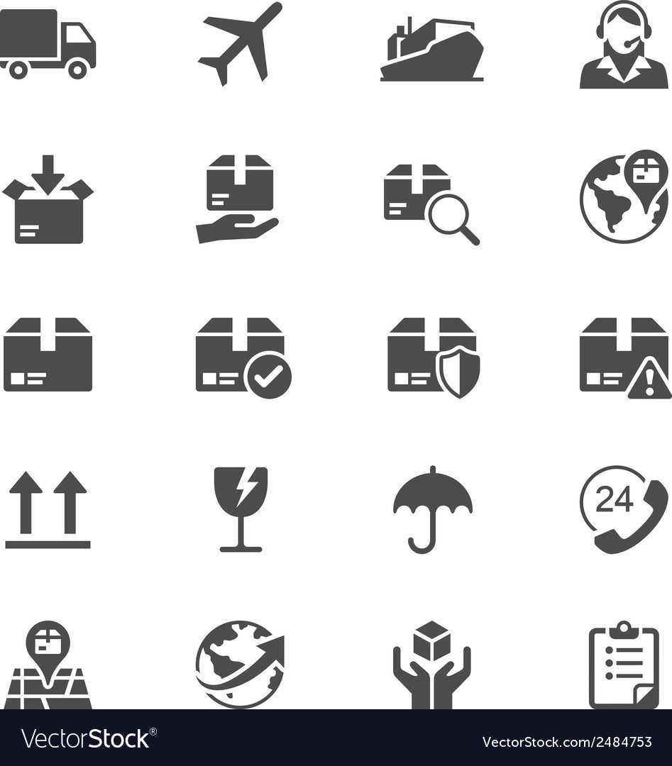 Logistics and shipping flat icons Royalty Free Vector Image