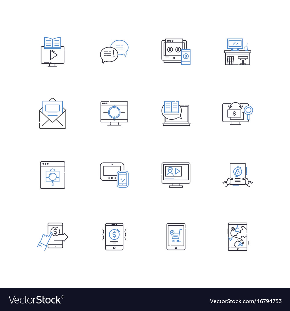 Portable device line icons collection compact Vector Image
