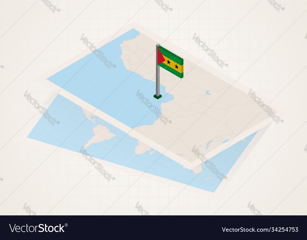 Sao tome and principe selected on map Royalty Free Vector