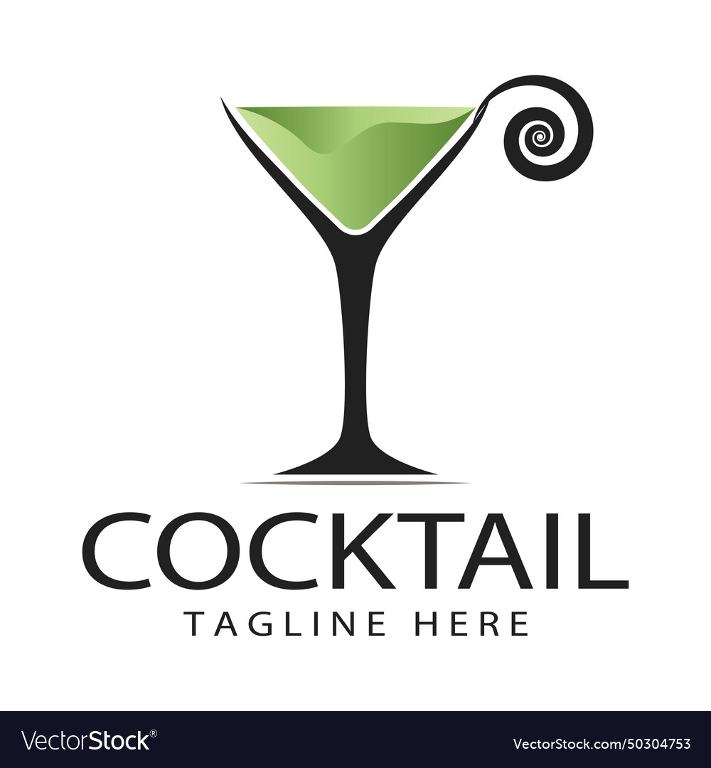 Simple logo cocktail Royalty Free Vector Image