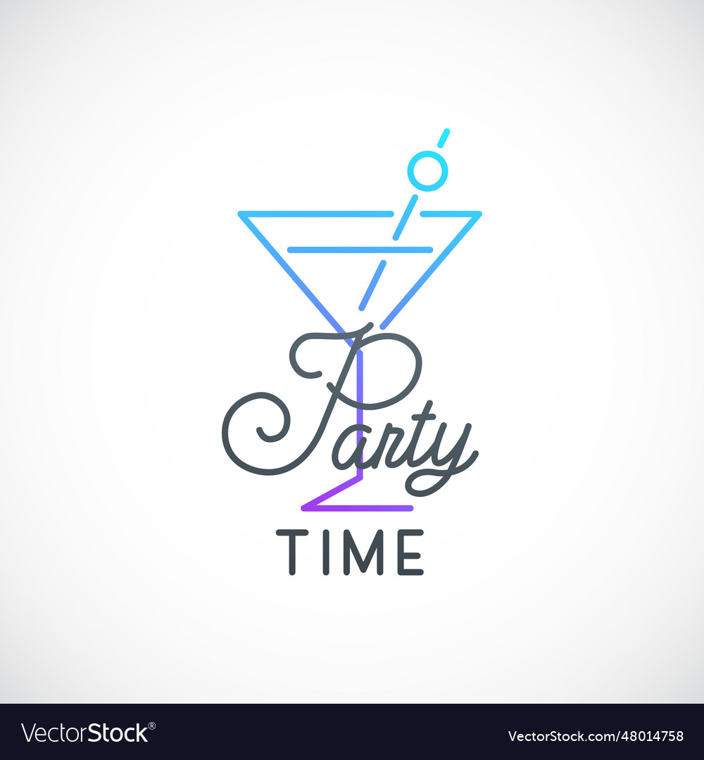 Cocktail party simple emblem glass icon