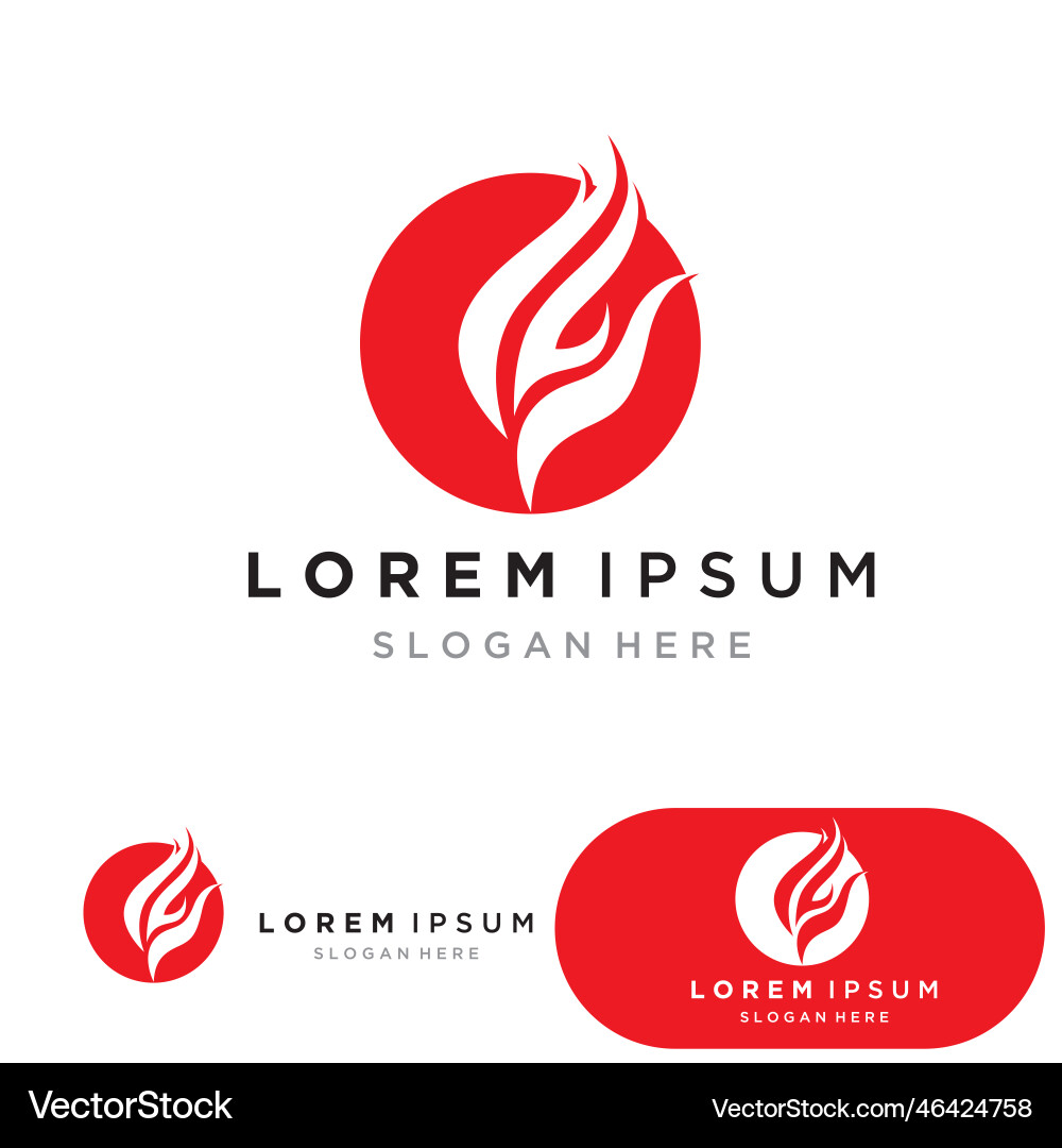 Fire flame logo design template Royalty Free Vector Image