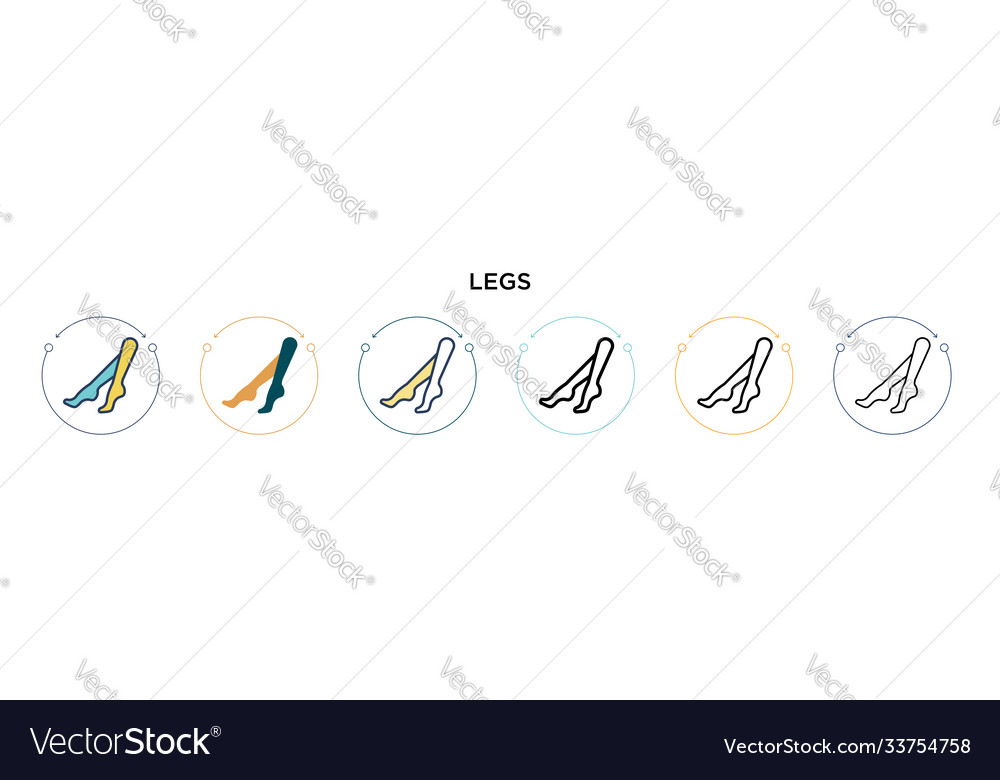 Legs icon in filled thin line outline and stroke