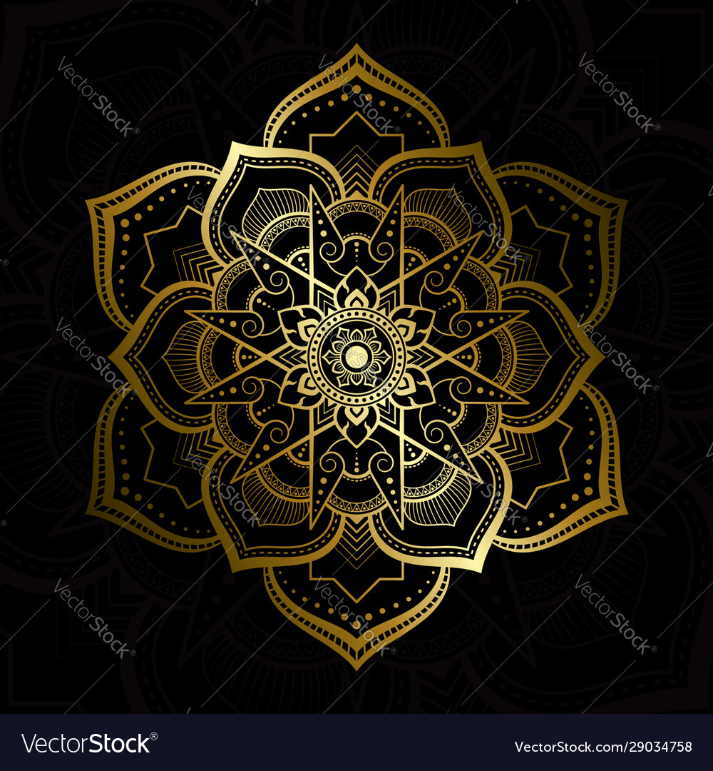 Mandala pattern golden thai applied art Royalty Free Vector