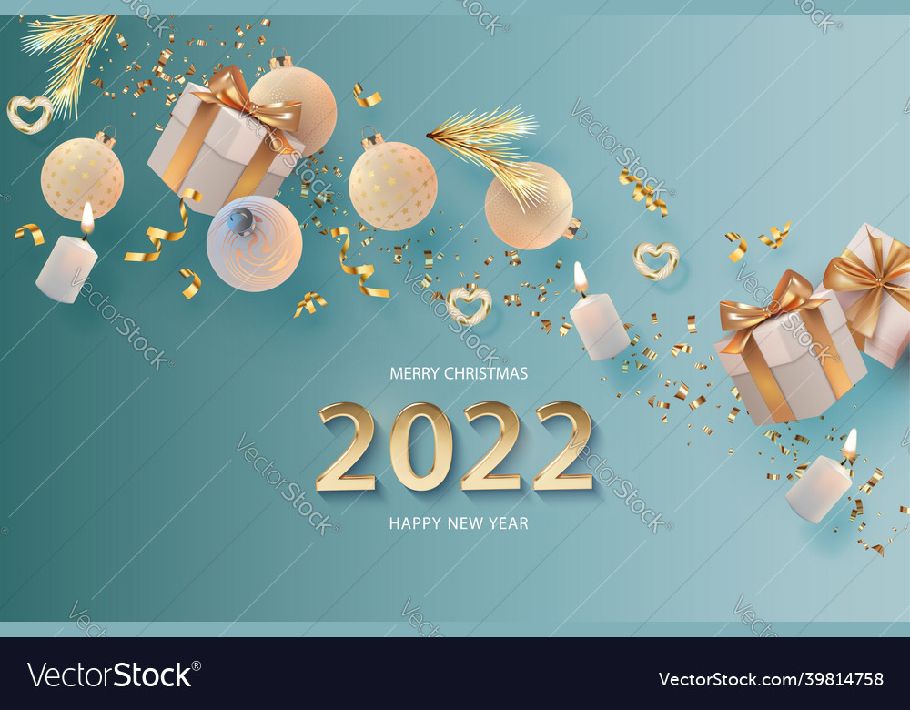 Merry christmas and happy new year banner