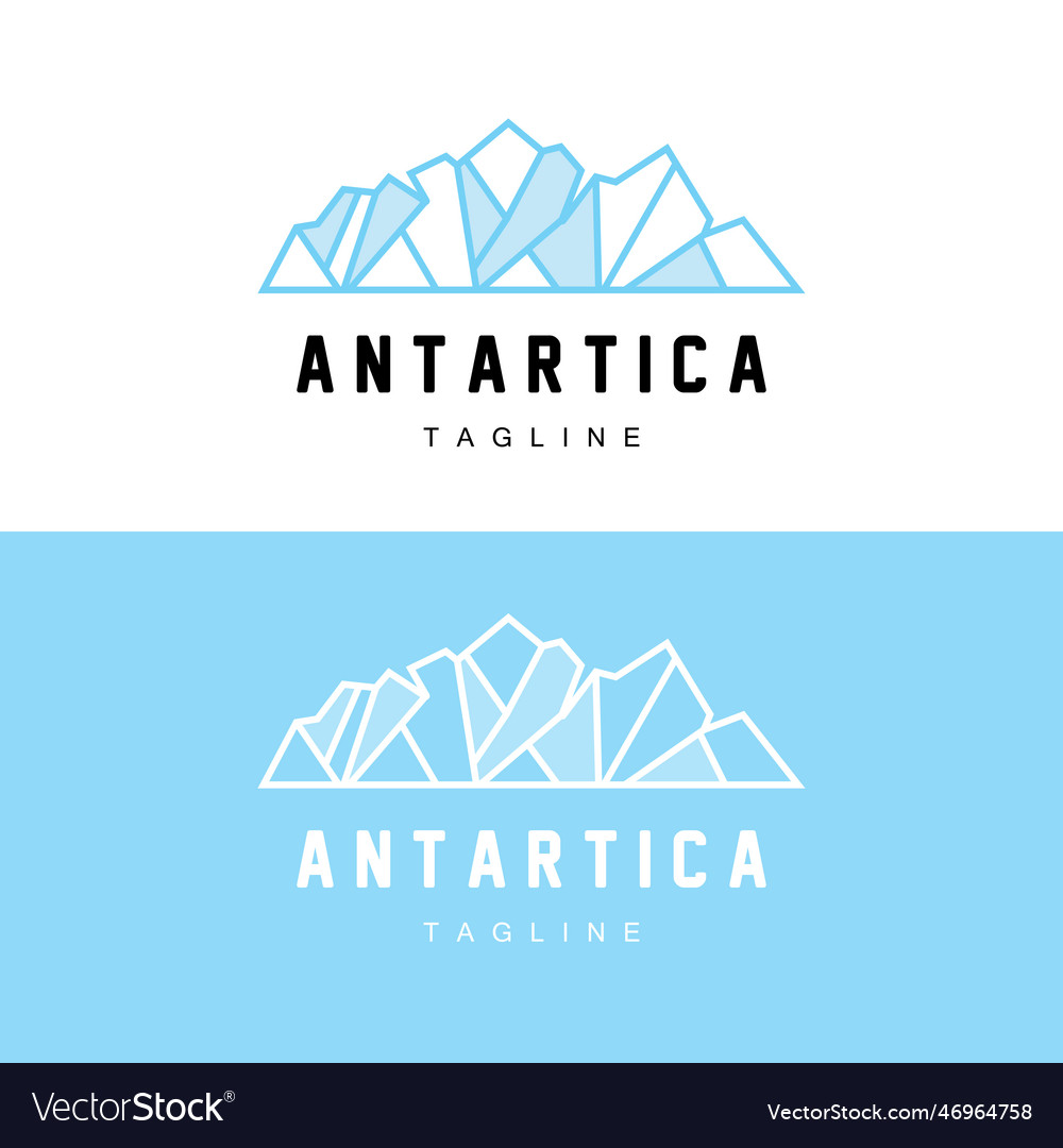 Mountain logo antarctic iceberg design vector image Mountain logo antarctic iceberg design