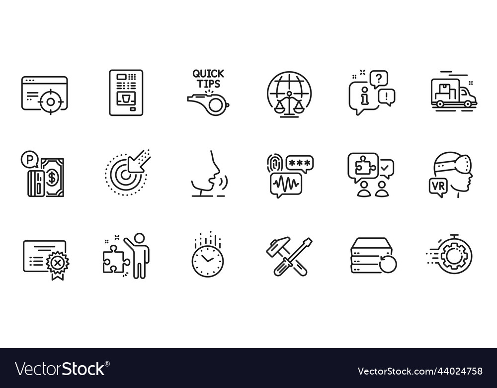 Outline set of puzzle reject certificate vector image Outline set of puzzle reject certificate