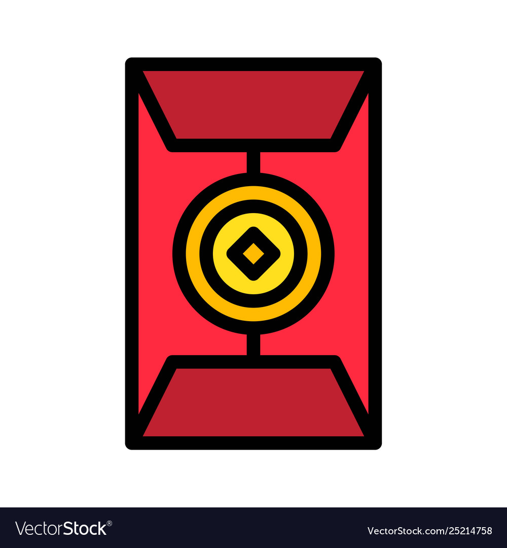 Red envelope chinese lunar new year filled icon