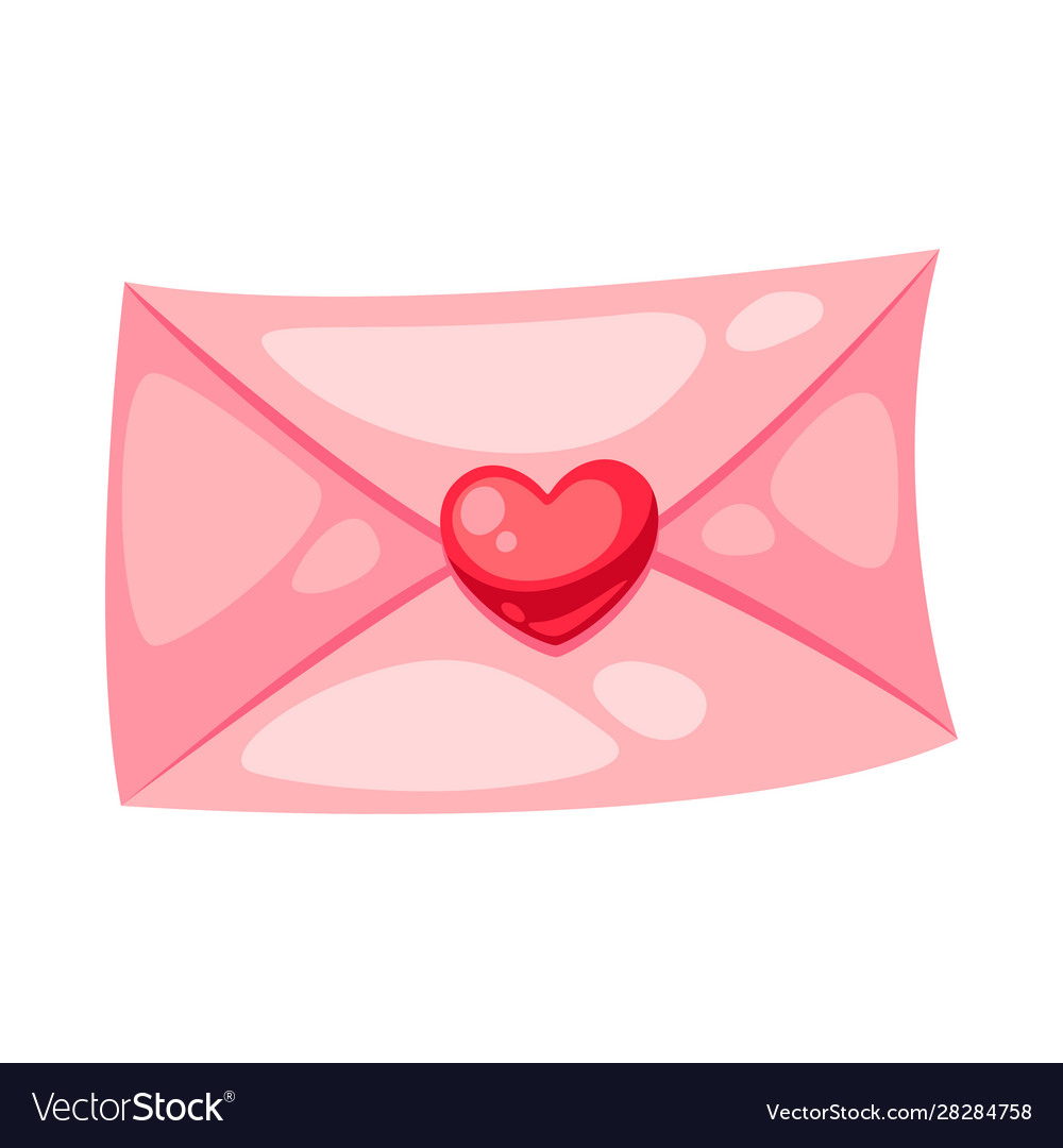 Valentines day letter with heart Royalty Free Vector Image