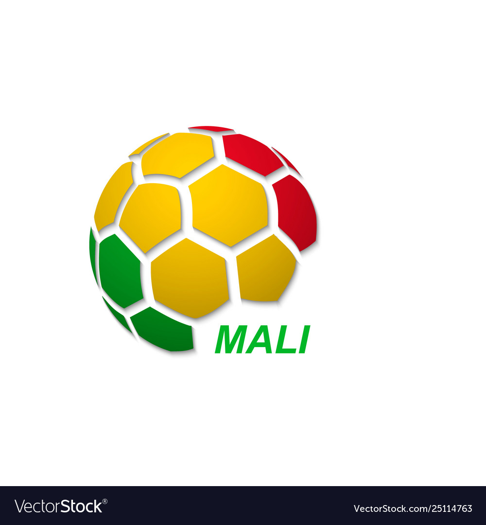 Abstract soccer ball with national flag colors