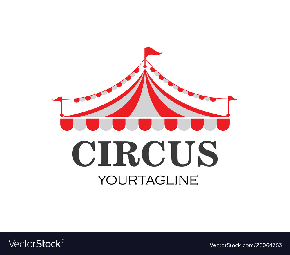 Circus tent logo template Royalty Free Vector Image