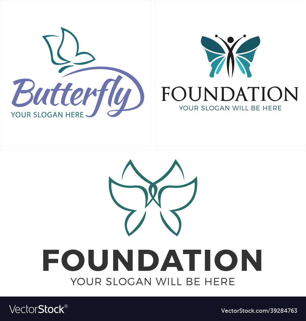 Community nonprofit butterfly people logo