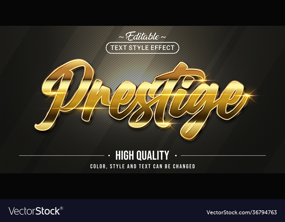 Editable text style effect - prestige theme