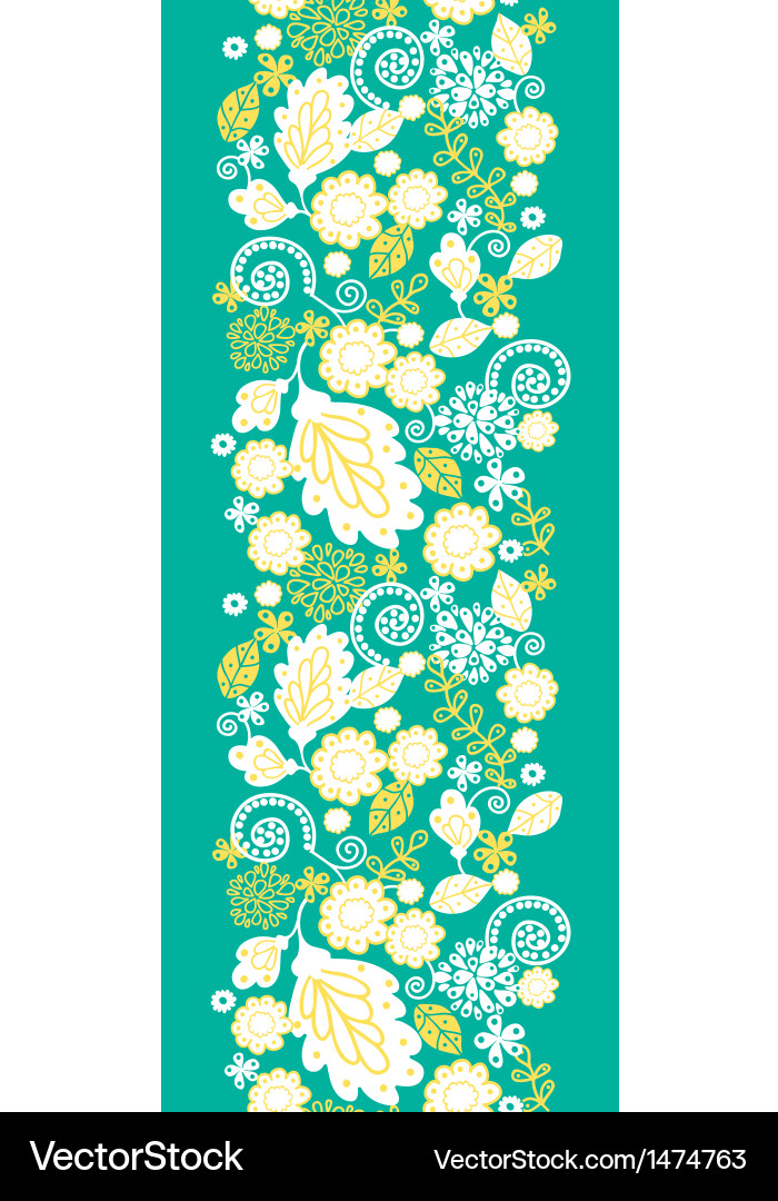 Emerald flowerals vertical seamless pattern Vector Image