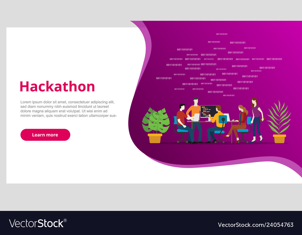 Hackathon concept team programming for website vector image Hackathon concept team programming for website