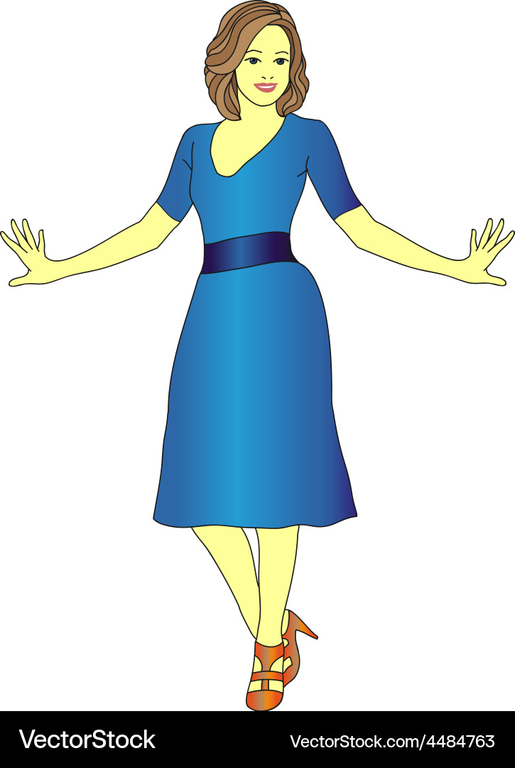 Lady stands Royalty Free Vector Image - VectorStock