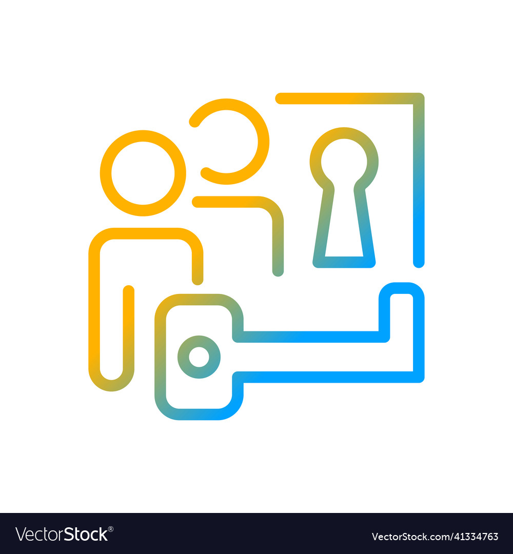 Problem solving gradient linear icon vector image Problem solving gradient linear icon