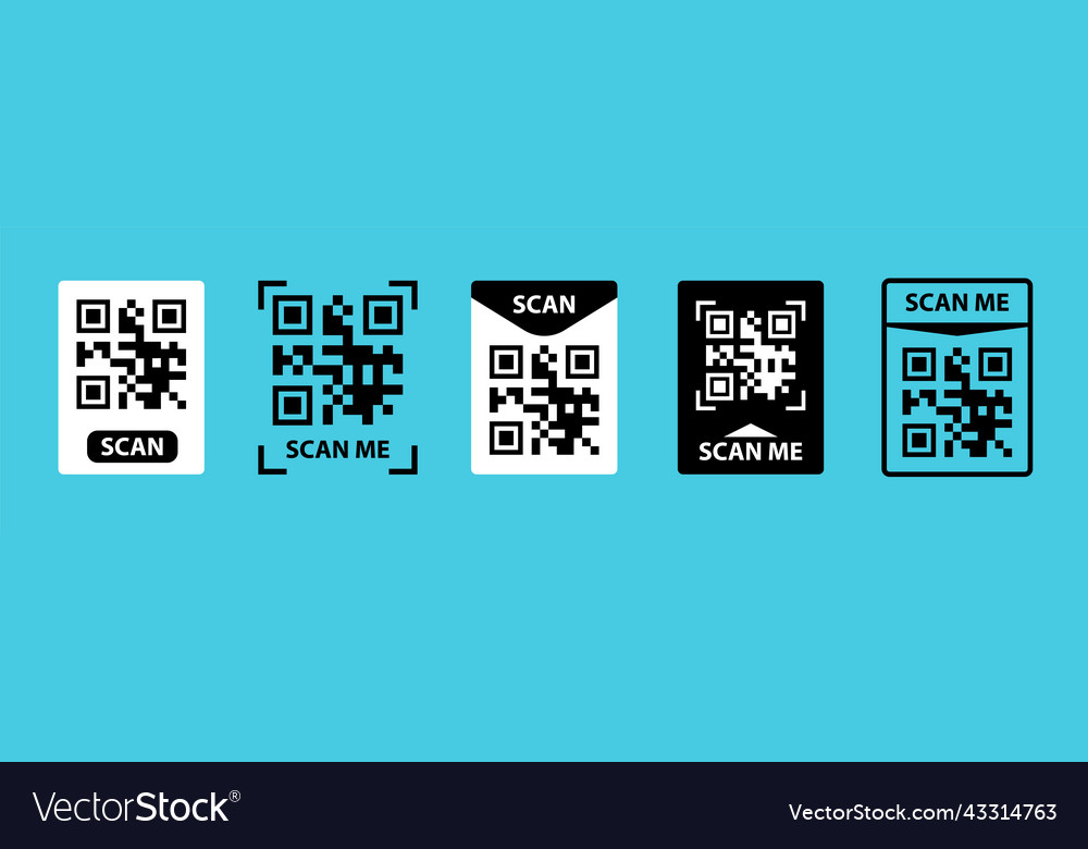 Qr code set scan for phone Royalty Free Vector Image