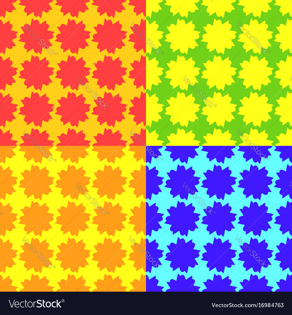 Set of bright seamless patterns