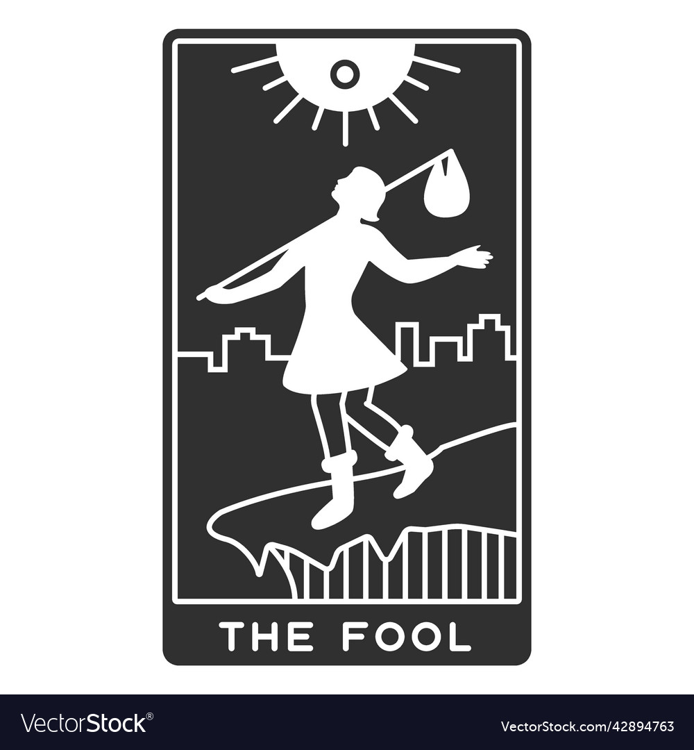 Tarot Card The Fool Cut Out High Quality Vector Image