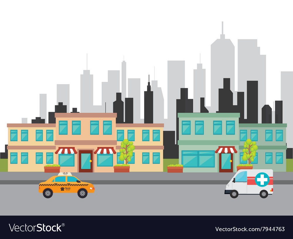 Urban buildings graphic