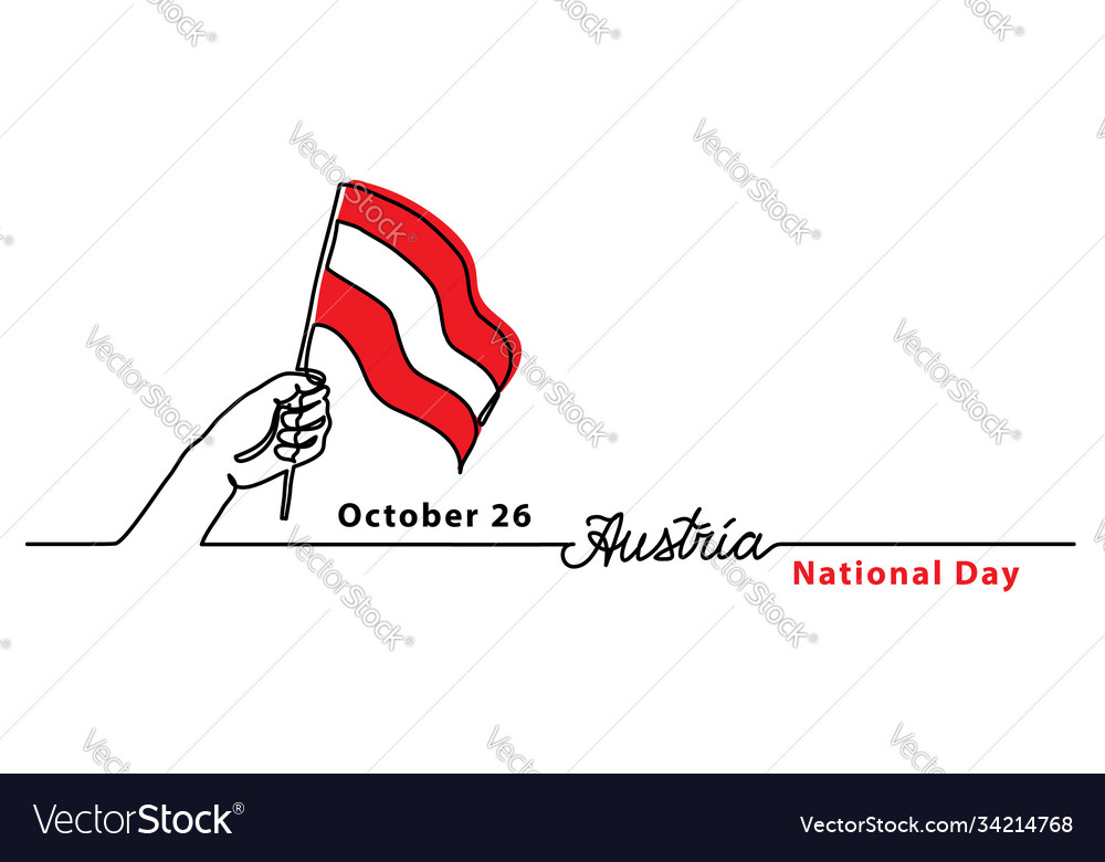 Austria national day simple web banner with flag