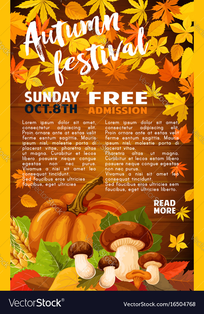 Autumn harvest festival banner of fall season Vector Image