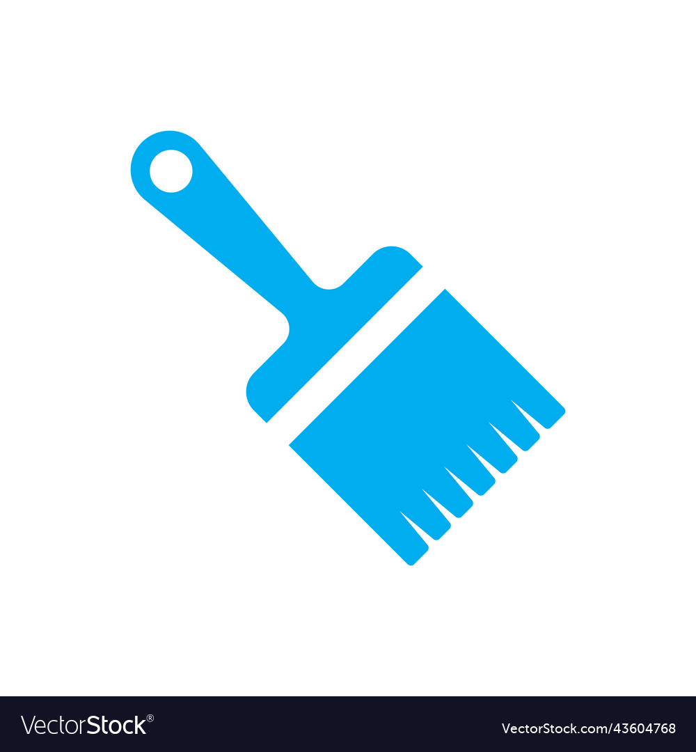 Blue paint brush solid icon Royalty Free Vector Image