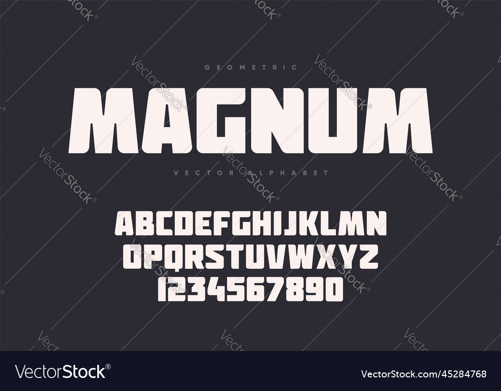 Bold font design authentic alphabet and numbers