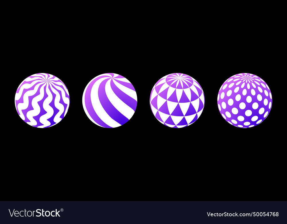 Collection of spheres with different patterns Vector Image