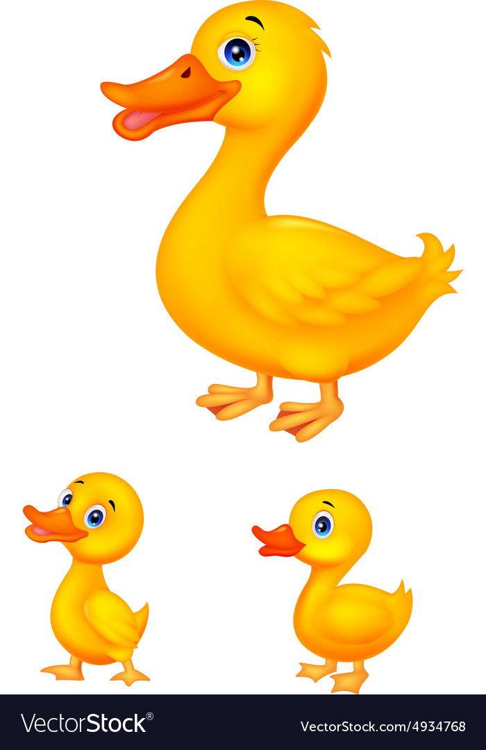 Duck family cartoon Royalty Free Vector Image - VectorStock