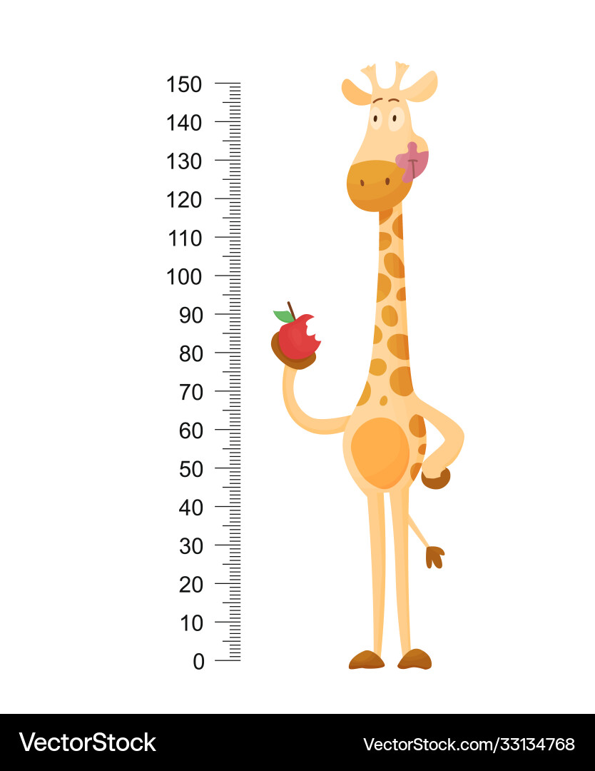 Funny Giraffe Cheerful Giraffe With Long Vector Image