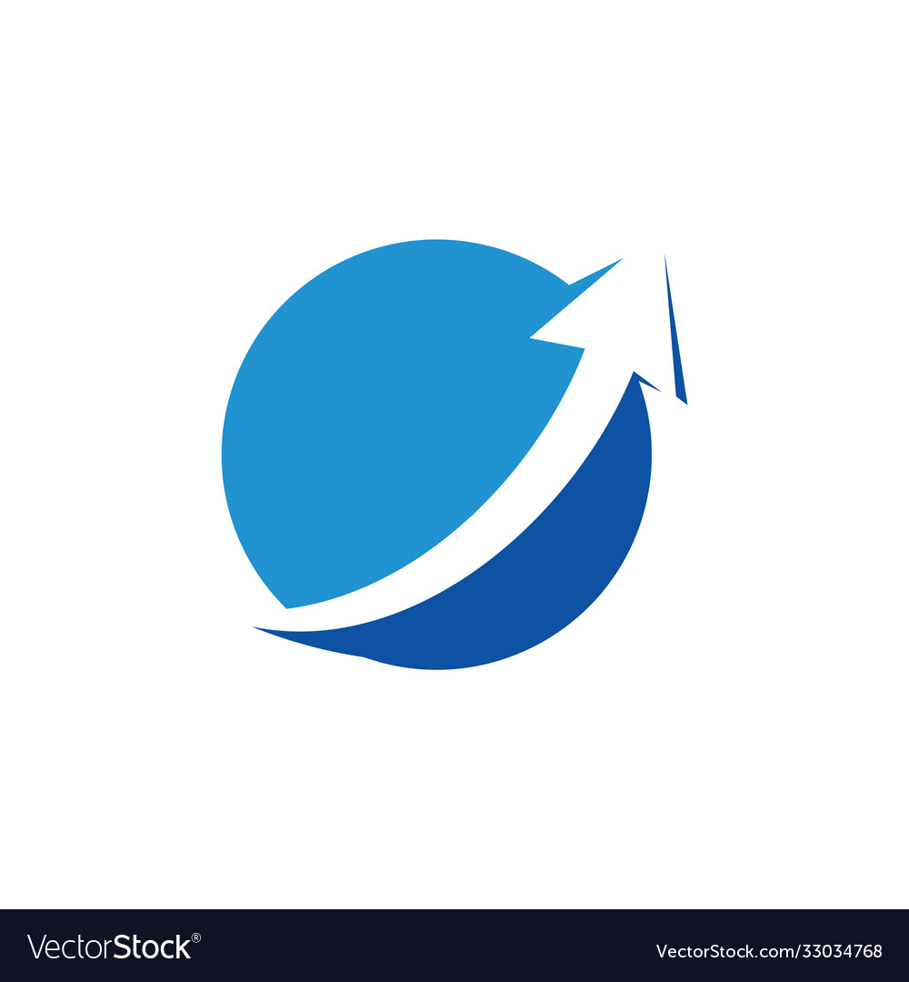 Global negative space arrow logo