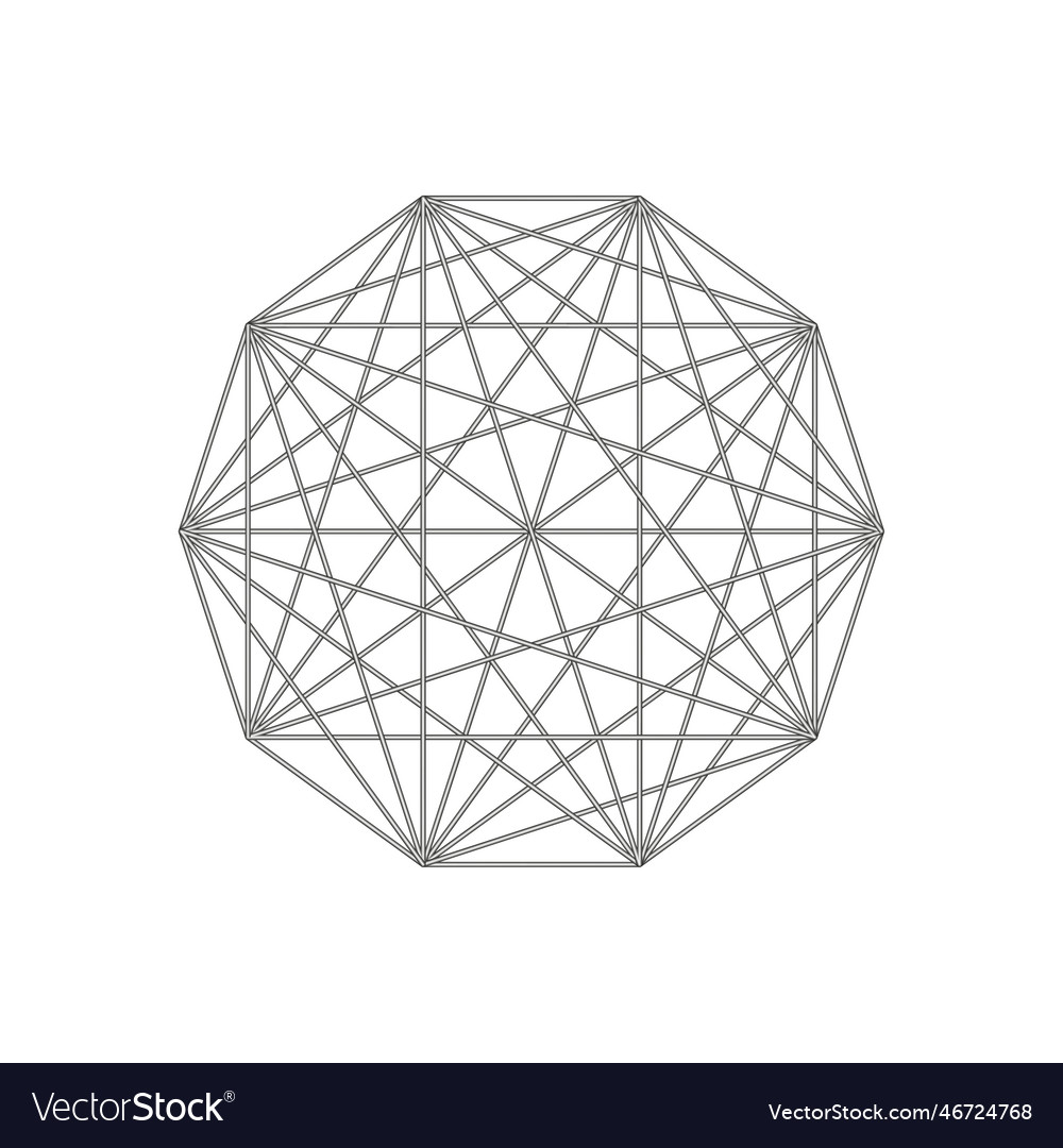 Interlocking interconnect polygon shape element vector image Interlocking interconnect polygon shape element