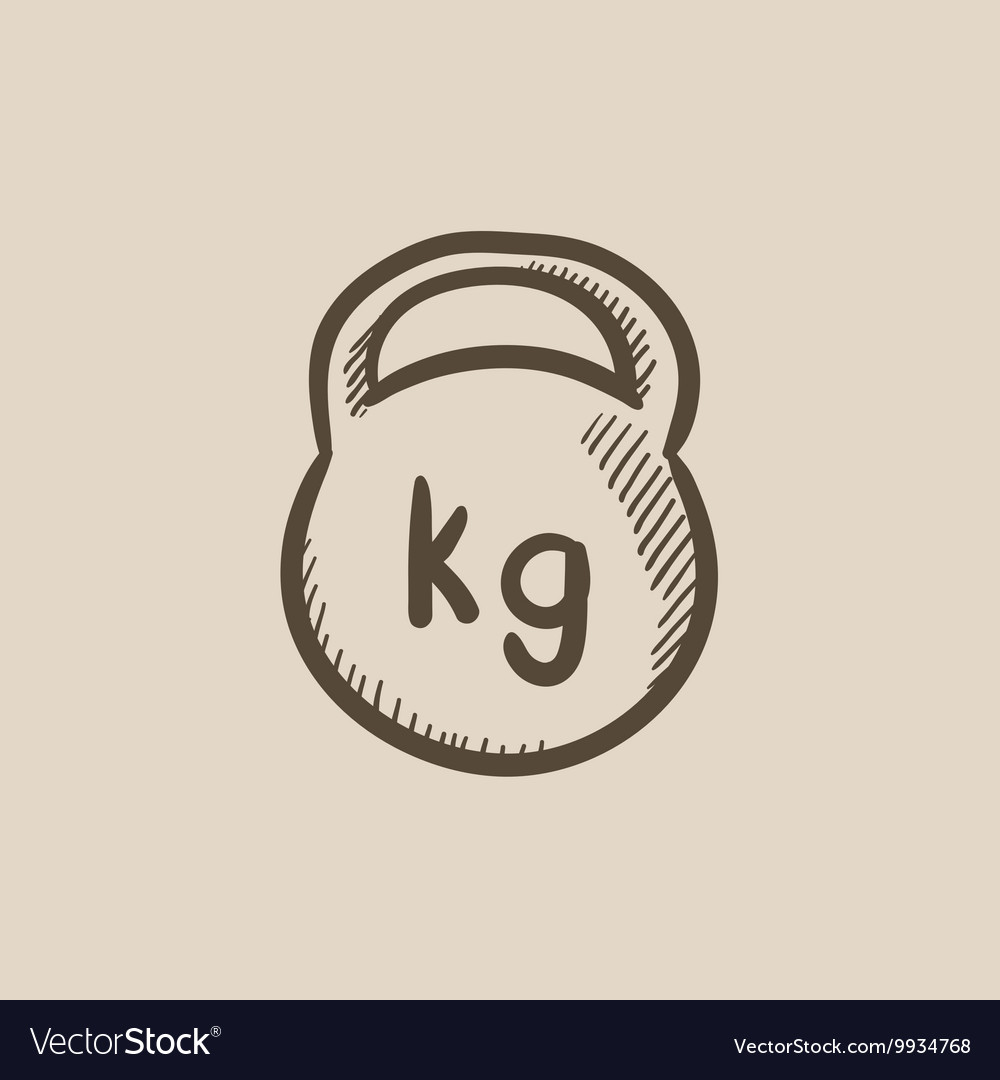 Kettlebell sketch icon