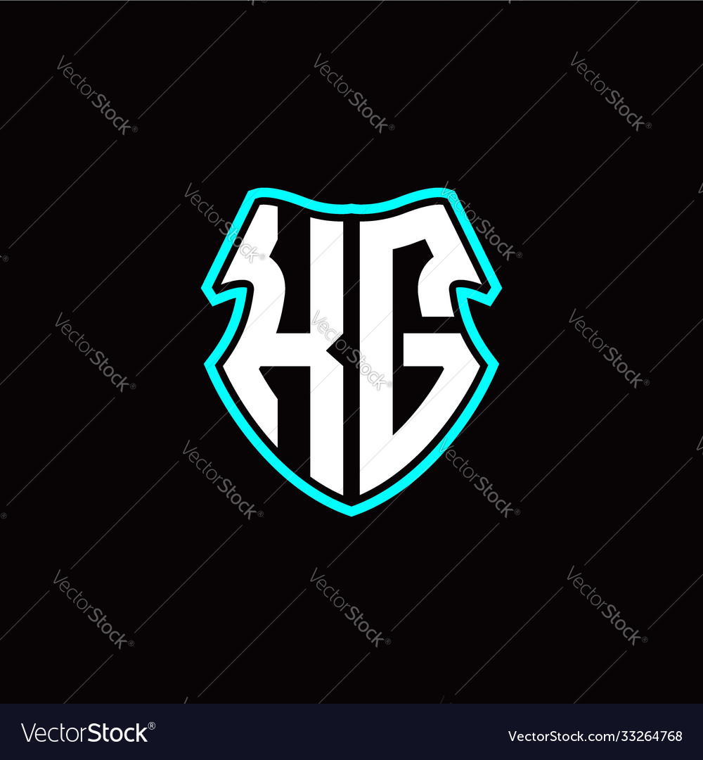 Kg initial logo design with a shield shape vector image Kg initial logo design with a shield shape