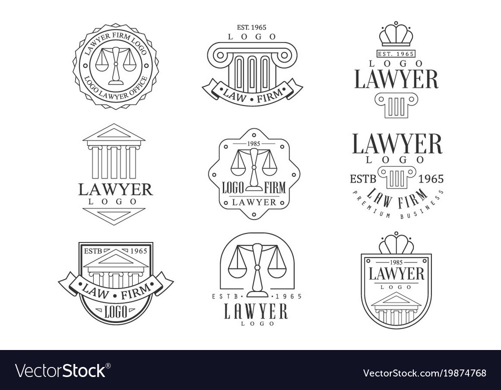 law firm and lawyer office logo templates with vector image