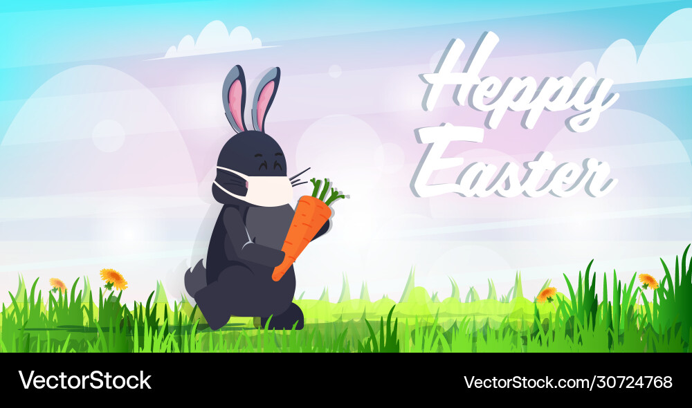 Rabbit wearing mask to prevent covid19 Royalty Free Vector