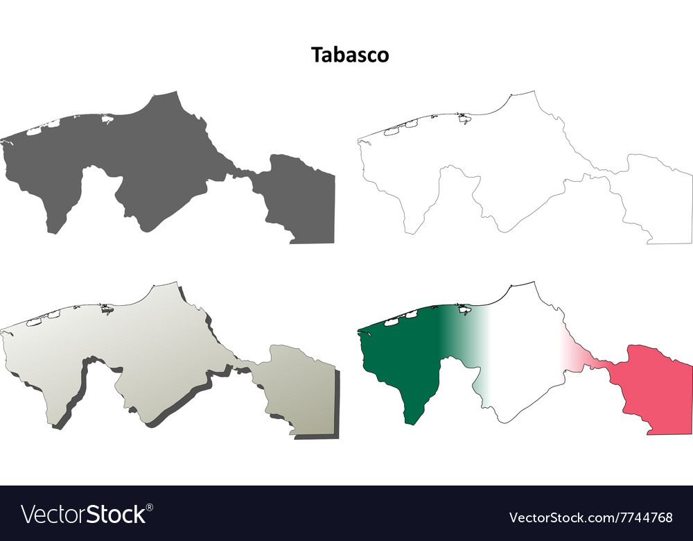 Tabasco leere Umrisskarte gesetzt