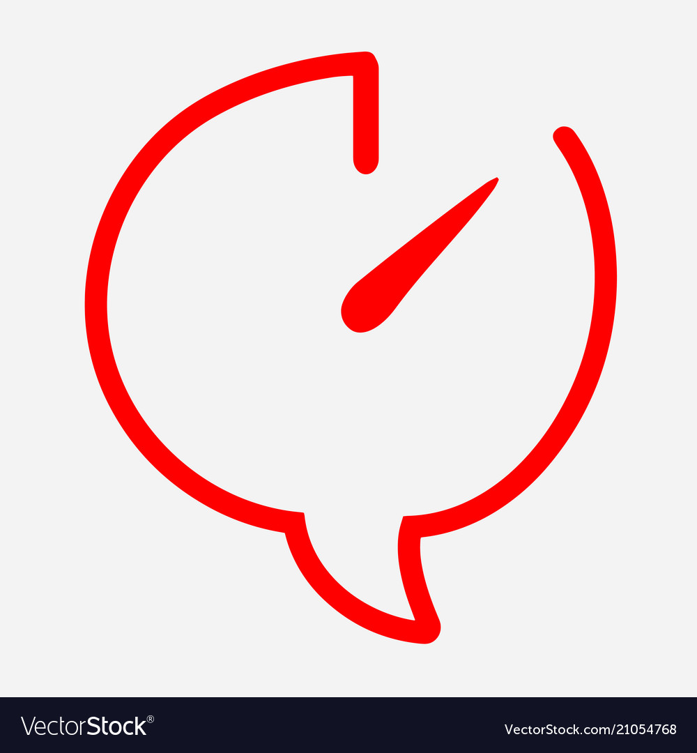Time chat icon in red color dialog box open vector image Time chat icon in red color dialog box open