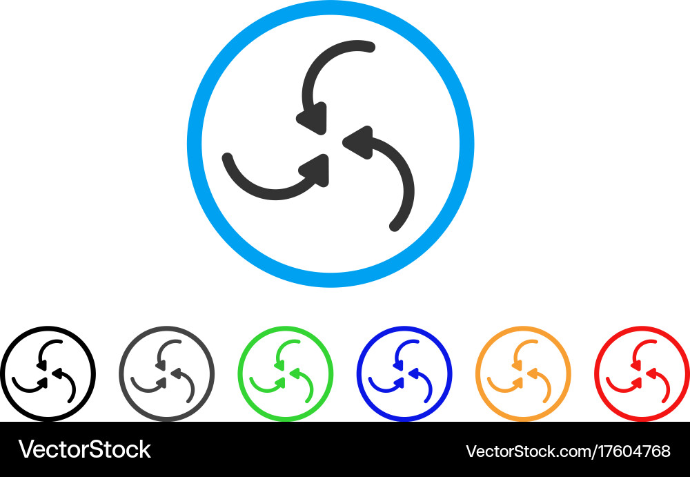 Vortex arrows rounded icon Royalty Free Vector Image
