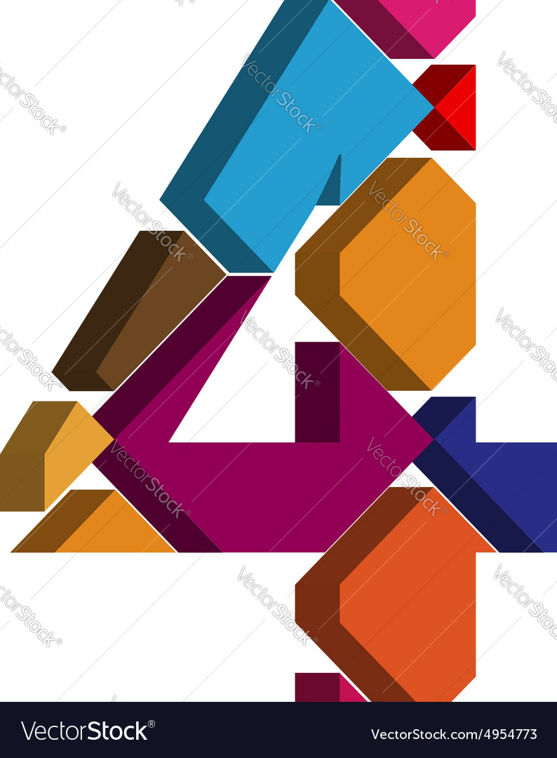 3d font number 4