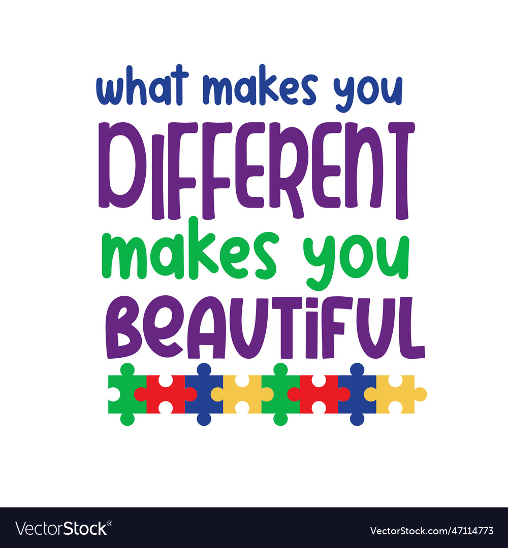 Autism hand written lettering mental health quote Vector Image