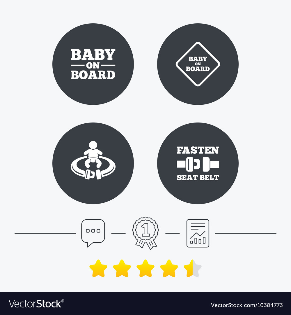 Baby on board icons infant caution signs