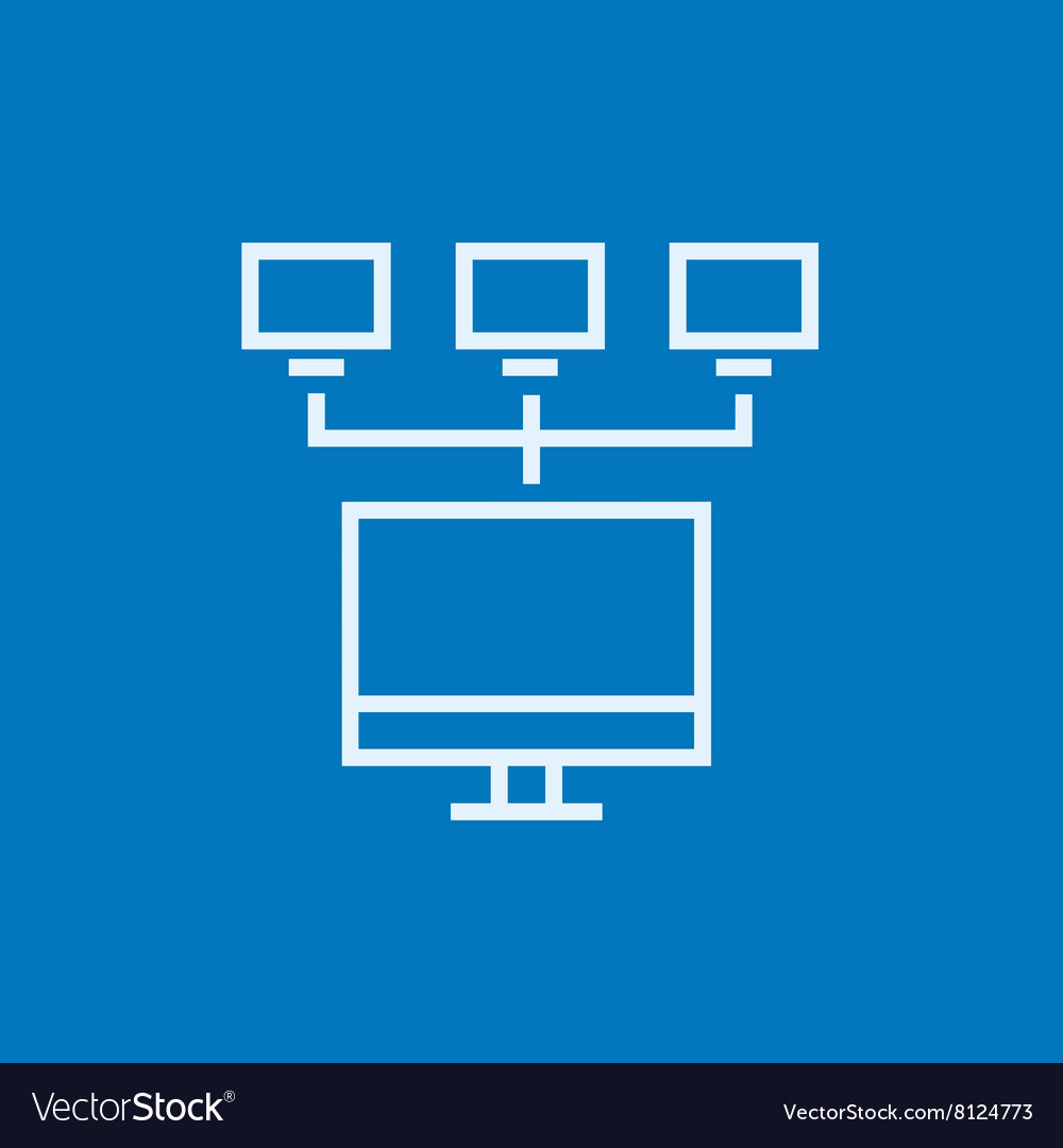 Computer network line icon